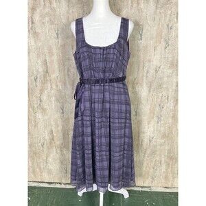 🎄FLASH XMAS SALE!🎁 Simply Vera Wang Sz 10 Square Neck Chiffon Midi Dress Purple